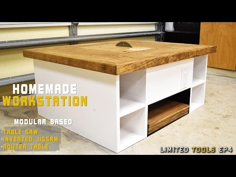 Homemade Table Saw 4 in 1 Modular Workstation