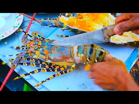 Thai Street Food - Giant RAINBOW LOBSTER + Monster Seafood in Hua Hin, Thailand